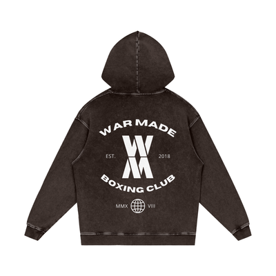 War Made Boxing Club Snow Washed Loose Cotton Hoodie