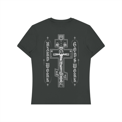 Cross Hard Work Gods Work Unisex Slim Fit T-Shirt