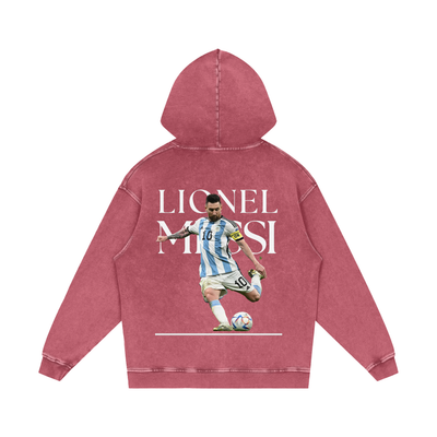 Lionel Messi Snow Washed Loose Cotton Hoodie