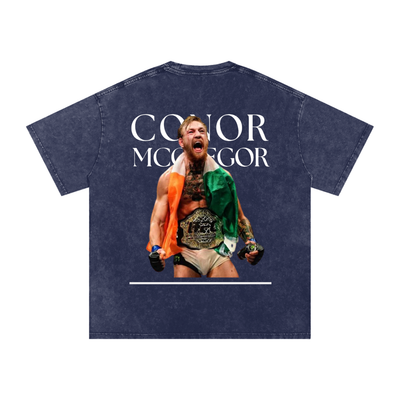Connor Mcgregor Snow Washed Oversized Cotton T-Shirt