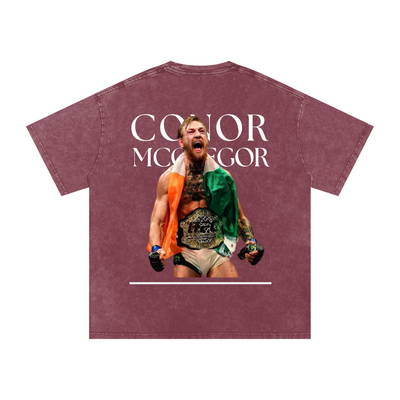 Connor Mcgregor Snow Washed Oversized Cotton T-Shirt
