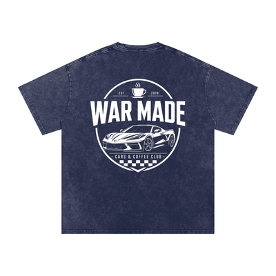 Cars & Coffee Club Snow Washed Oversized Cotton T-Shirt