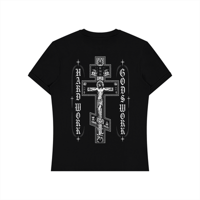 Cross Hard Work Gods Work Unisex Slim Fit T-Shirt