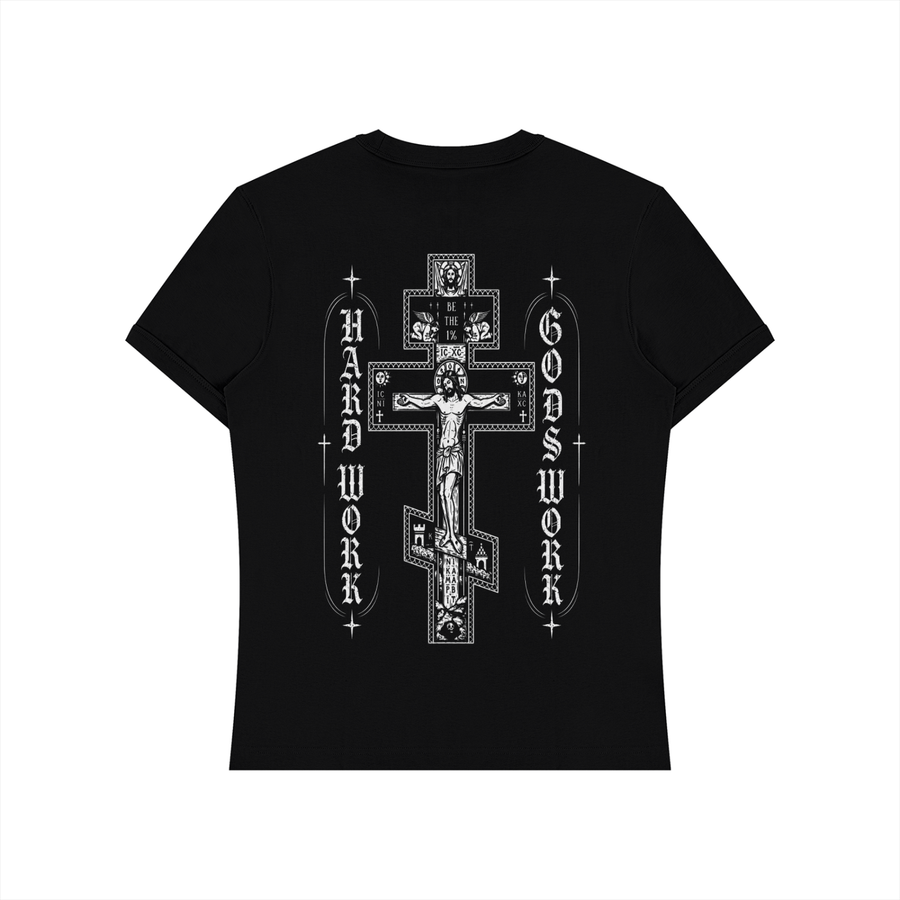 Cross Hard Work Gods Work Unisex Slim Fit T-Shirt