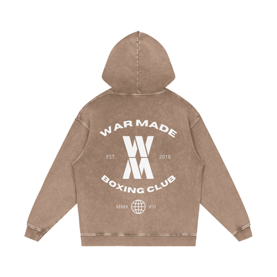 War Made Boxing Club Snow Washed Loose Cotton Hoodie