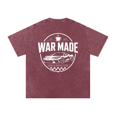 Cars & Coffee Club Snow Washed Oversized Cotton T-Shirt