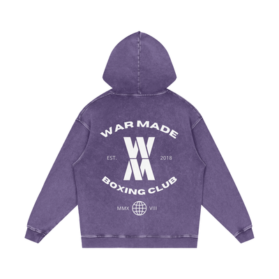 War Made Boxing Club Snow Washed Loose Cotton Hoodie