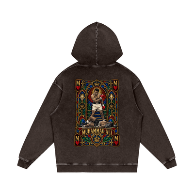 "Stained Glass" ALI Snow Washed Loose Cotton Hoodie