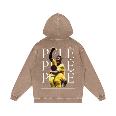 Pelé Snow Washed Loose Cotton Hoodie