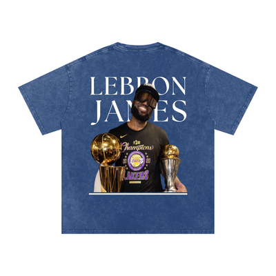 Lebron James Snow Washed Oversized Cotton T-Shirt
