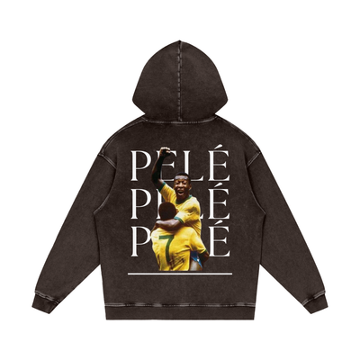 Pelé Snow Washed Loose Cotton Hoodie