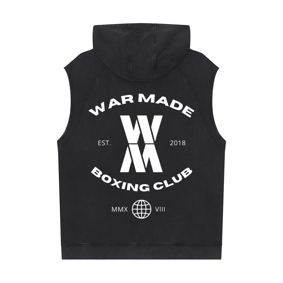 War Made Boxing Club Snow Washed Sleeveless Hoodie