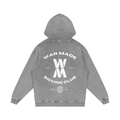 War Made Boxing Club Snow Washed Loose Cotton Hoodie