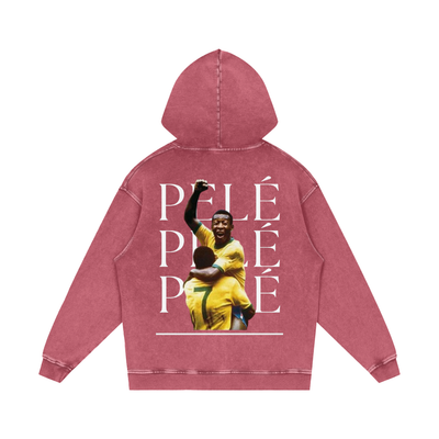 Pelé Snow Washed Loose Cotton Hoodie