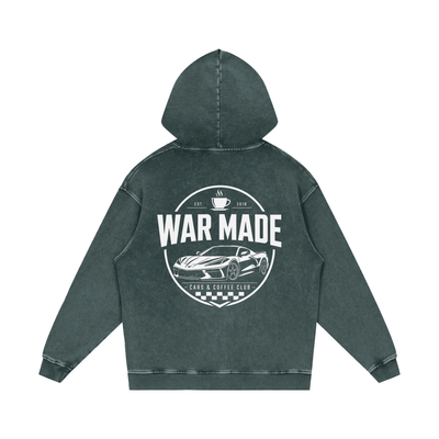 Cars & Coffee Club Snow Washed Loose Cotton Hoodie