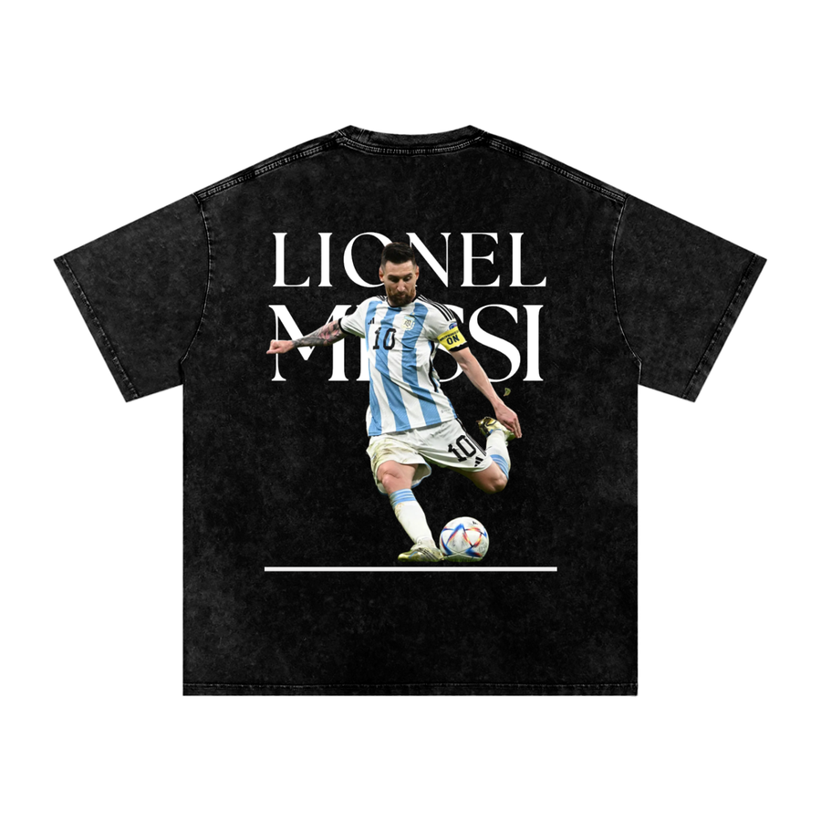 Lionel Messi Snow Washed Oversized Cotton T-Shirt