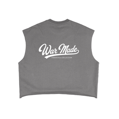 War Made Script Boxy Crop Tank Top
