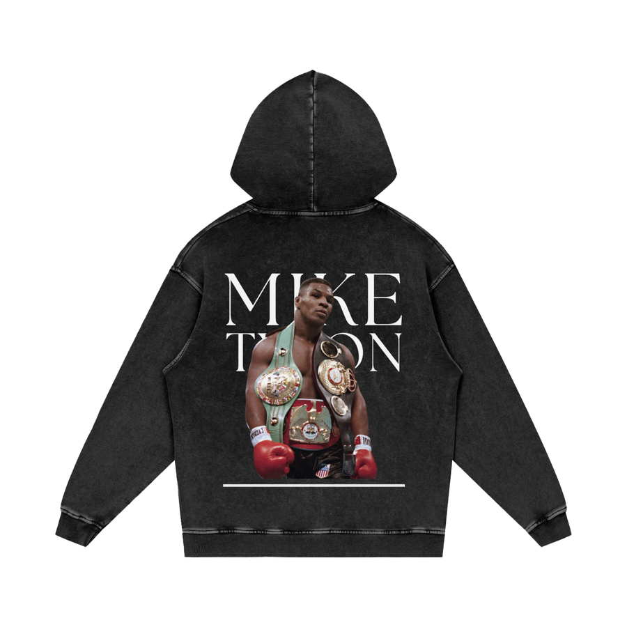 Mike Tyson Snow Washed Loose Cotton Hoodie