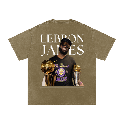 Lebron James Snow Washed Oversized Cotton T-Shirt