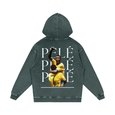 Pelé Snow Washed Loose Cotton Hoodie