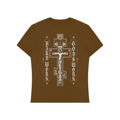 Cross Hard Work Gods Work Unisex Slim Fit T-Shirt