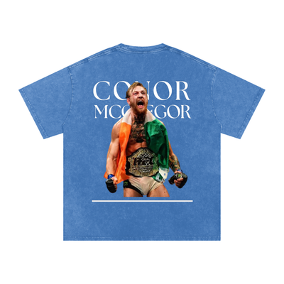 Connor Mcgregor Snow Washed Oversized Cotton T-Shirt