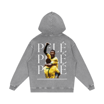 Pelé Snow Washed Loose Cotton Hoodie